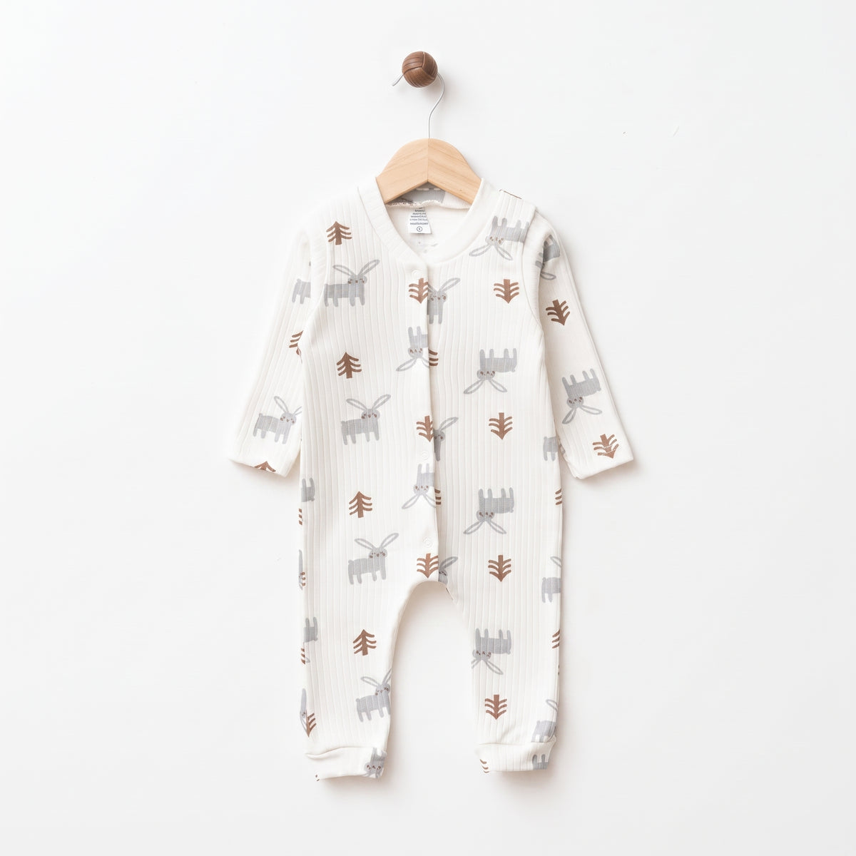 Little Rabbit %100 Pamuklu Manşetsiz Bebek Tulum | 3-6-9 Ay