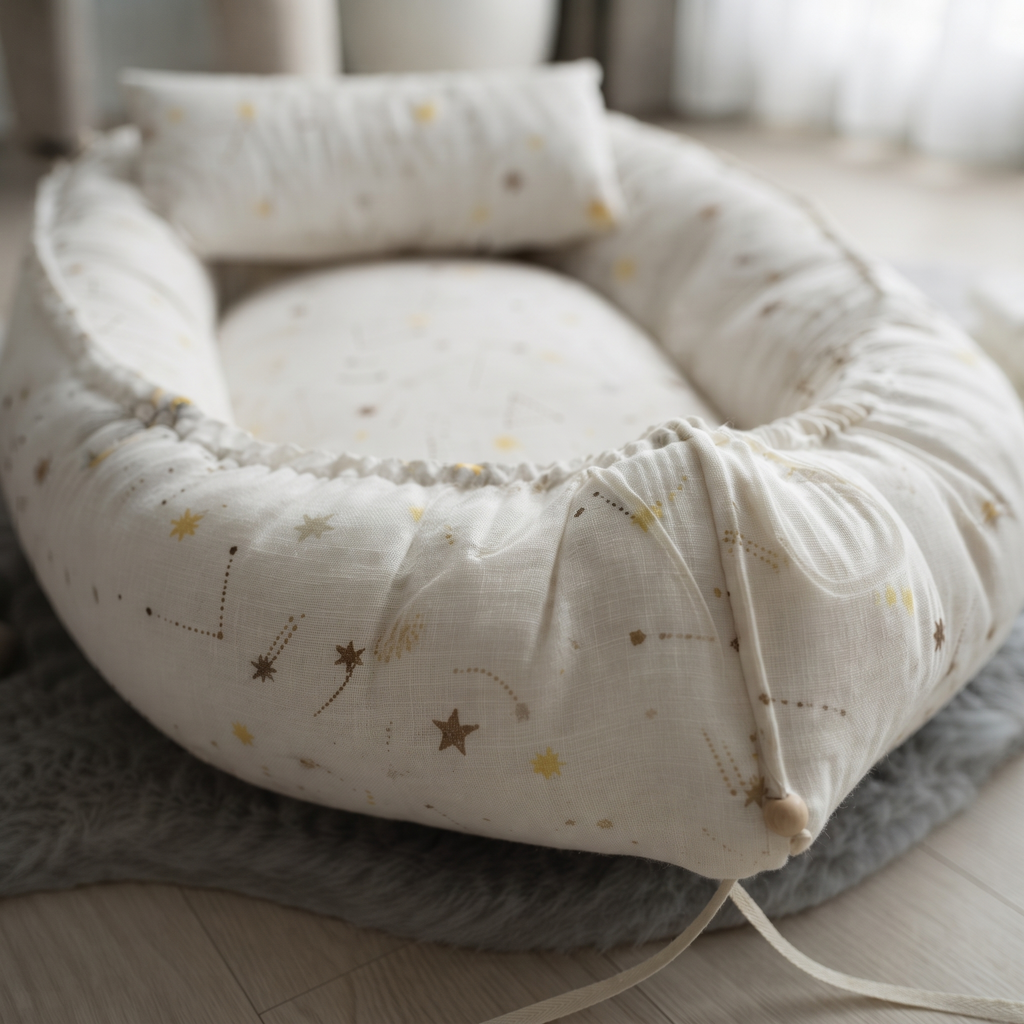Yıldız Desenli Babynest Bebek Yatağı | Anne Yanı Yatağı