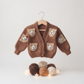 Lily Knitting El Örgüsü Ayıcıklı Bebek Hırka