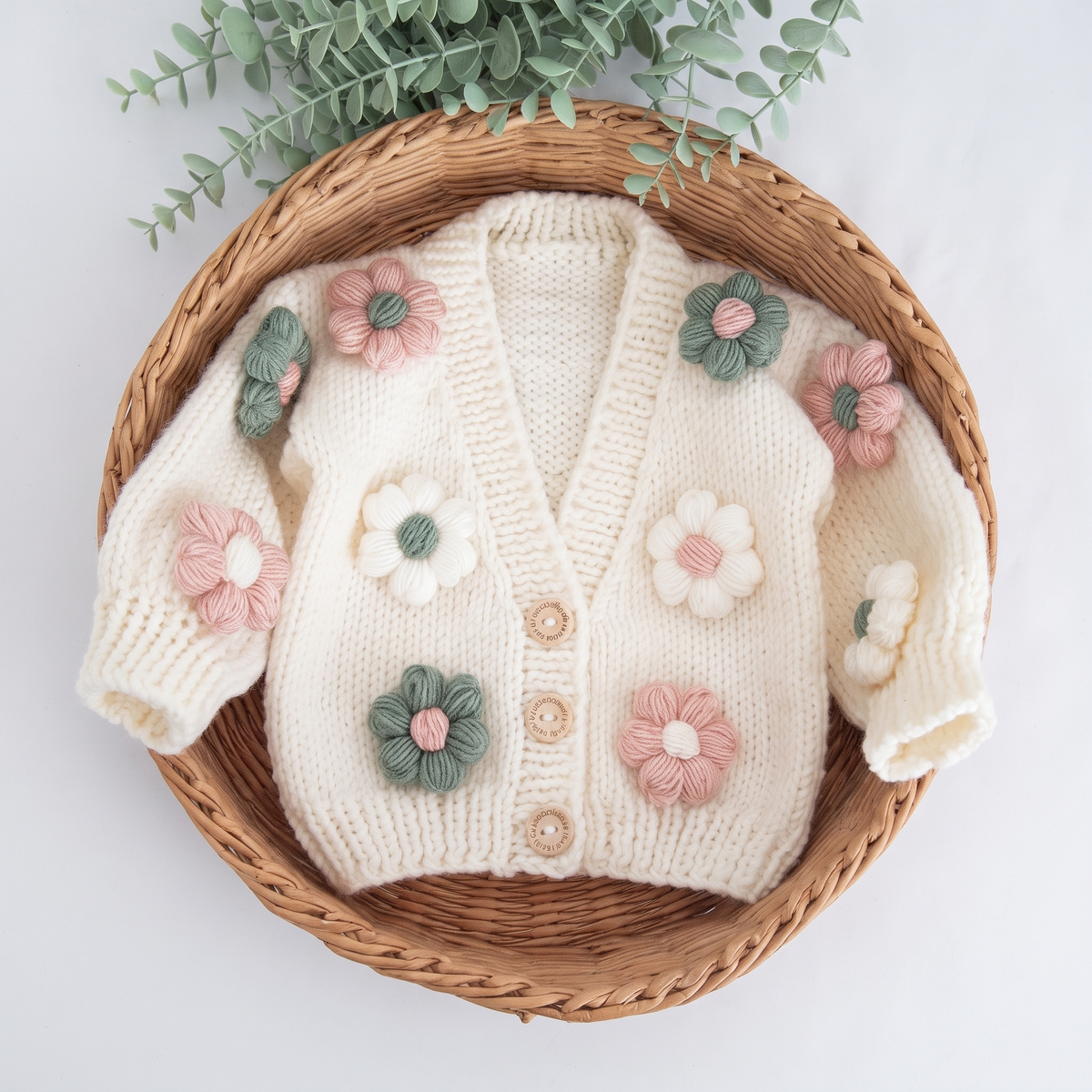 Papatya Detaylı Çocuk Hırka | Bebek & Çocuk 0-6 Ay