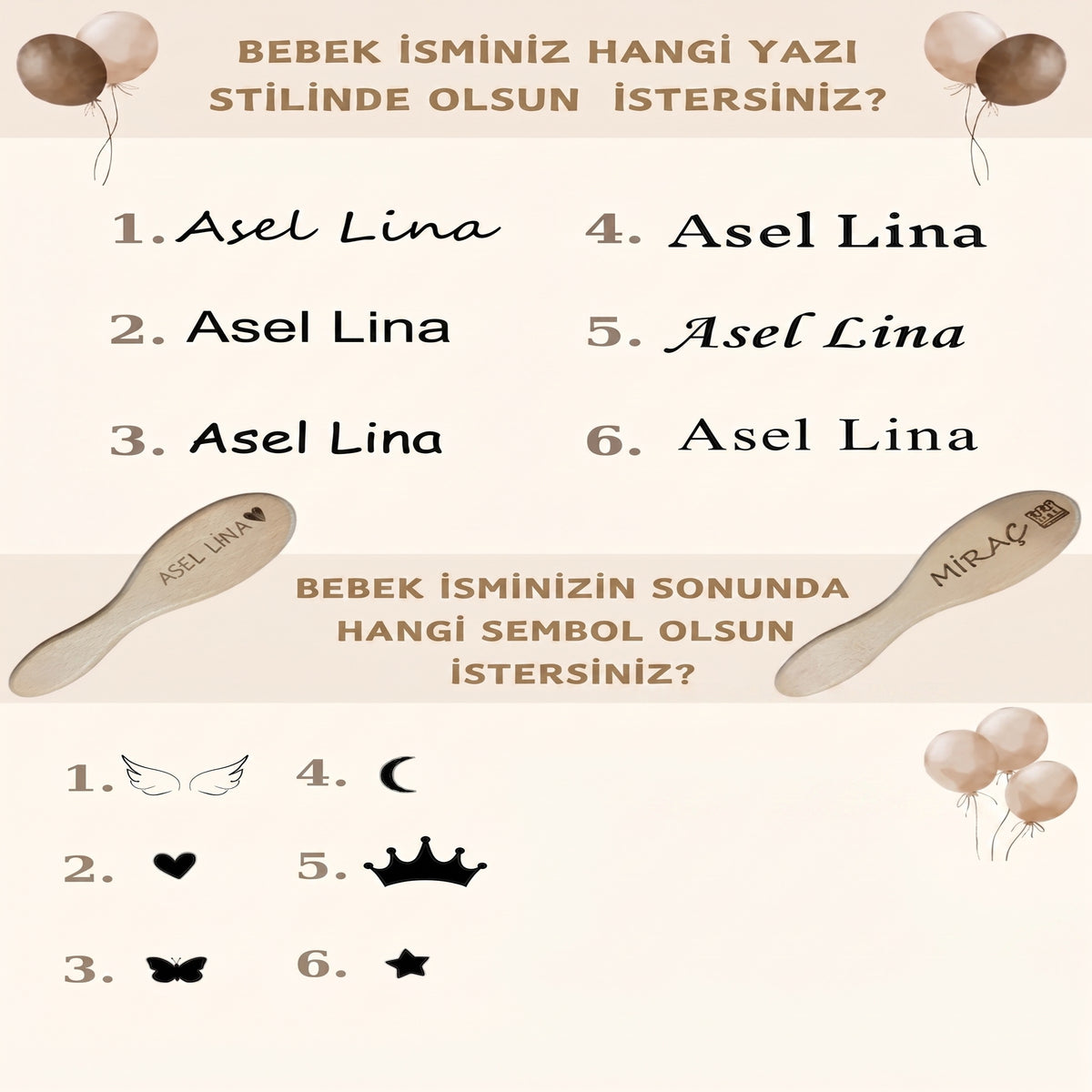 İsme Özel Keçi Kılı Bebek Fırçası | Lazer Markalama